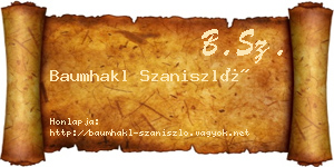 Baumhakl Szaniszló névjegykártya
